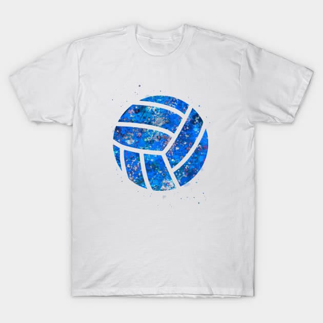 Volleyball Ball blue watercolor T-Shirt by Yahya Art